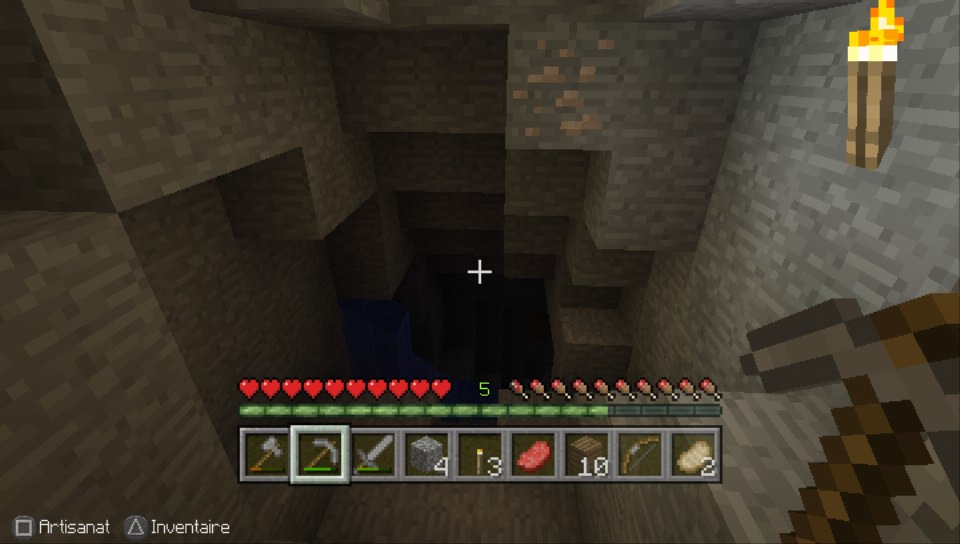 Miner dans Minecraft PS Vita