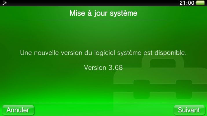 Mise à jour firmware update PS Vita 3.68