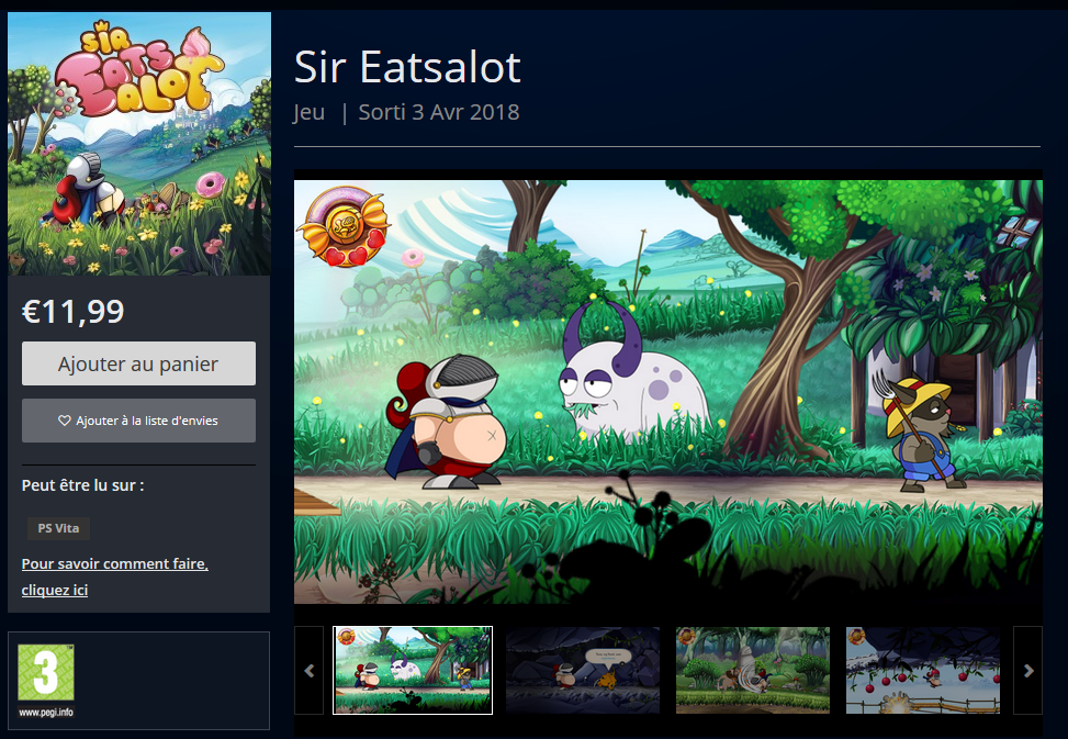 Sir Eatsalot PS Vita PlayStation Store