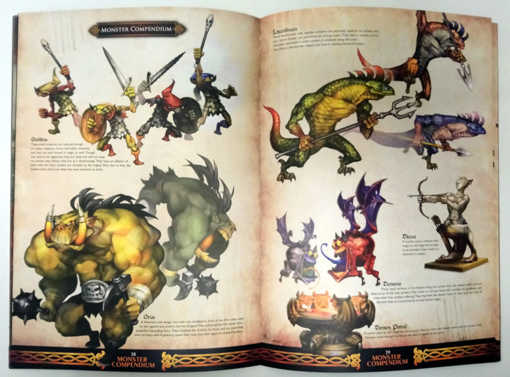 Quelques monstres de Dragon's Crown, présentés dans le livret des artworks de Dragon's Crown.