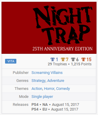 Night Trap : une sortie en approche sur PS Vita ?