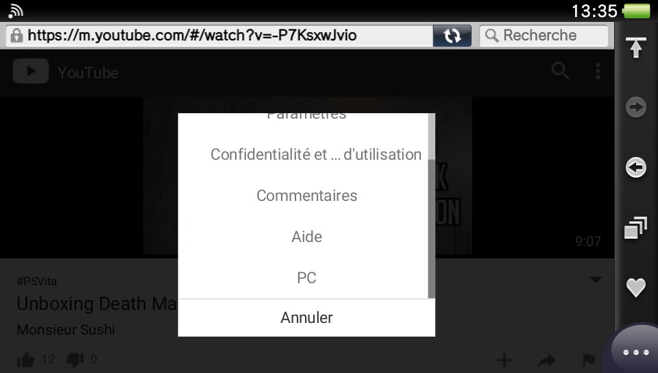 YouTube sur PS Vita : la solution