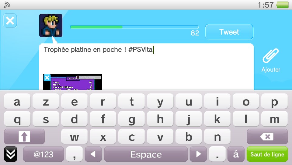 Comment partager une capture d'écran PS Vita sur Twitter ?