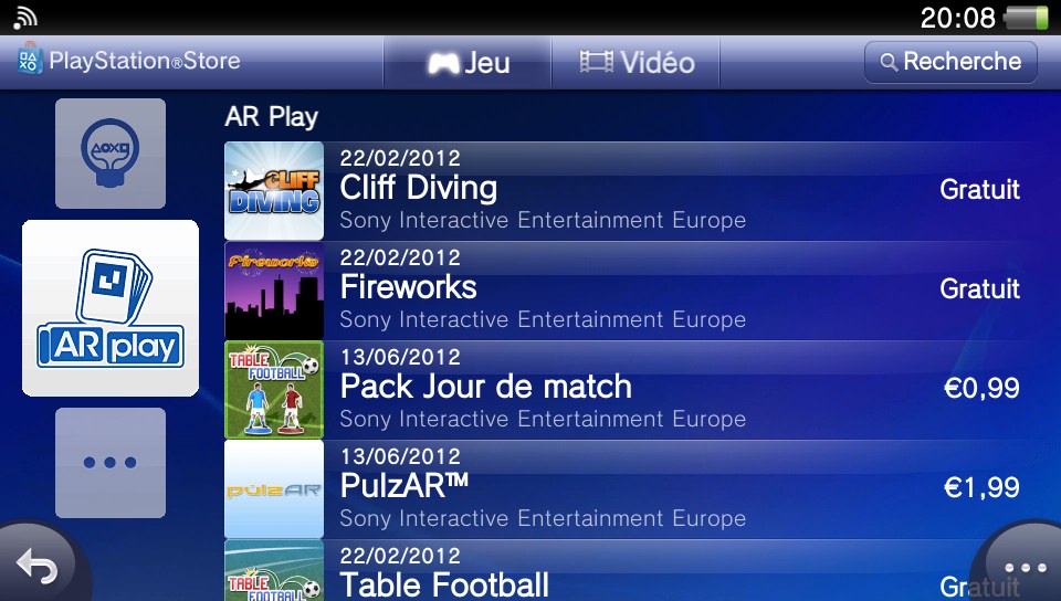 Les jeux en Réalité Augmentée (AR) sur le PlayStation Store de la PS Vita