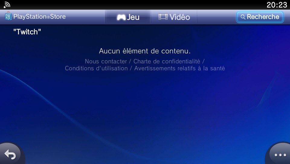 Twitch introuvable sur le PlayStation Store