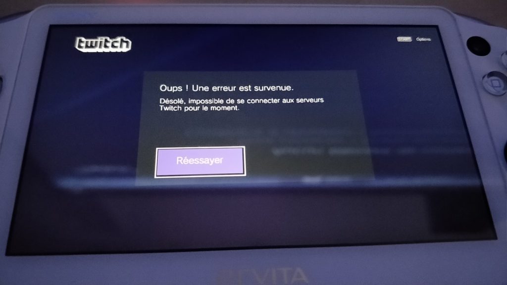 L'application Twitch ne se lance pas sur PS Vita