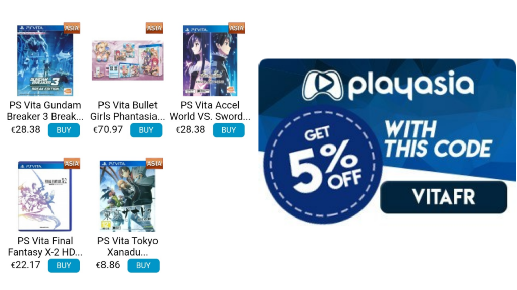 Promo jeux PS Vita chez Play-Asia 