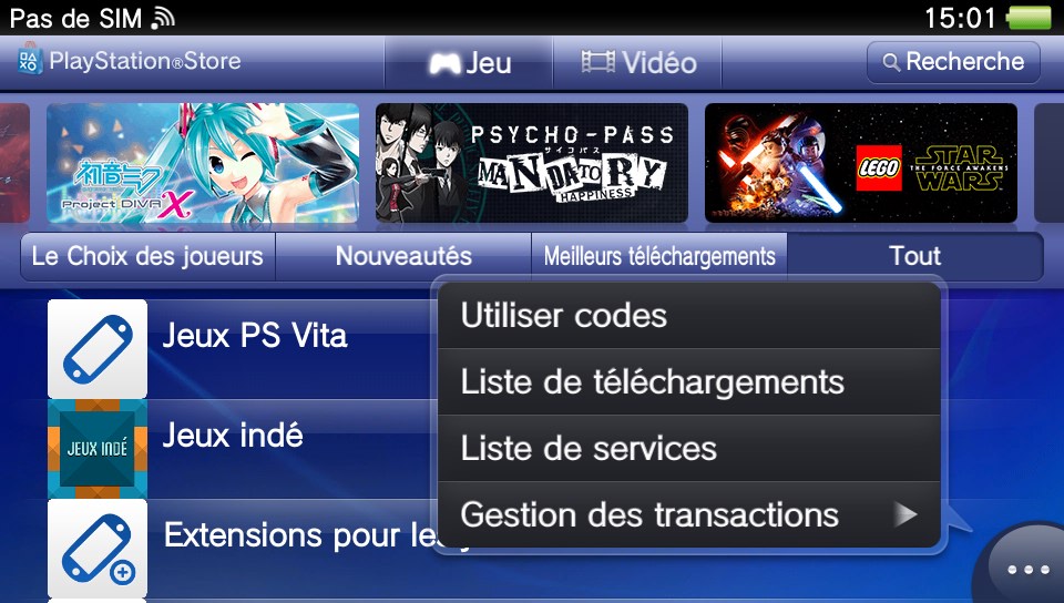 Téléchargements PlayStation Store