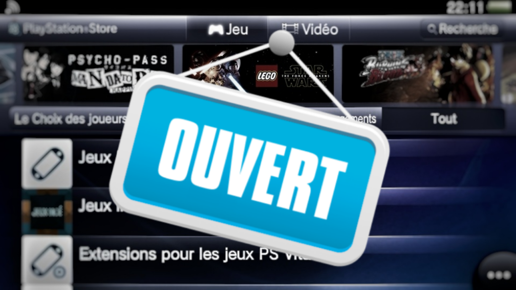 PlayStation Store PS Vita Ouvert