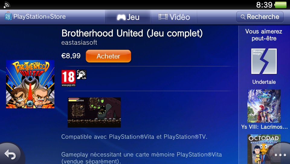 Brotherhood United PlayStation Store PS Vita