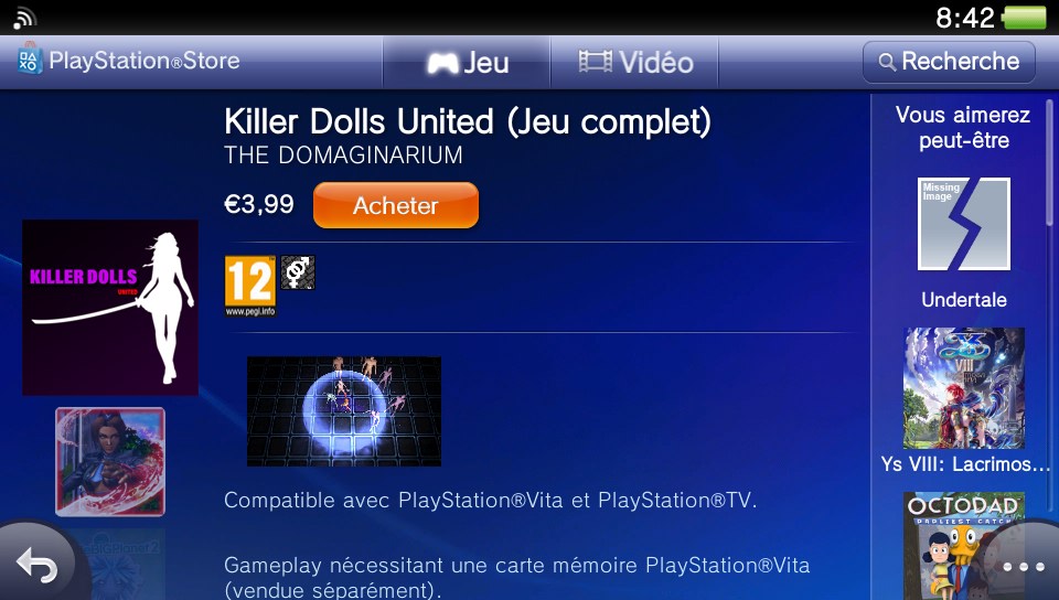 Killer Dolls United PlayStation Store PS Vita