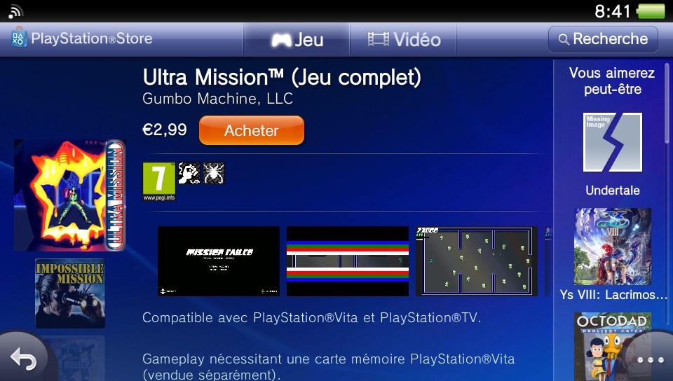 Ultra Mission PlayStation Store PS Vita