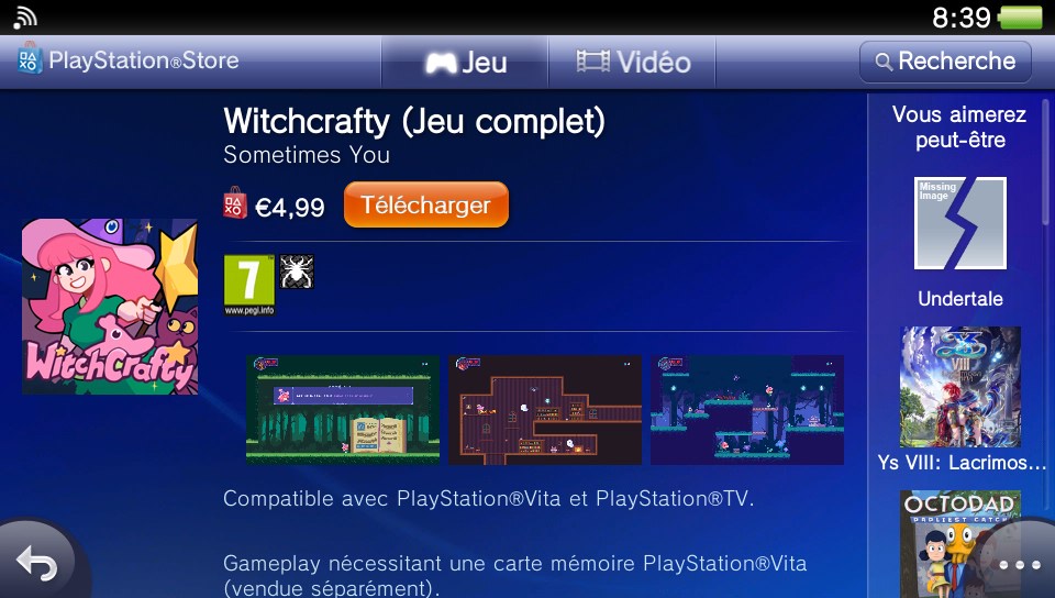 Witchcrafty PlayStation Store PS Vita